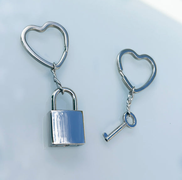 Lock & Key Keychain Set