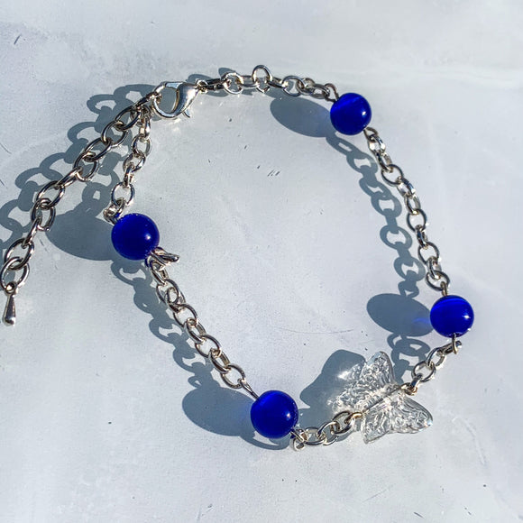 Tamaki's Blue Butterfly Anklet