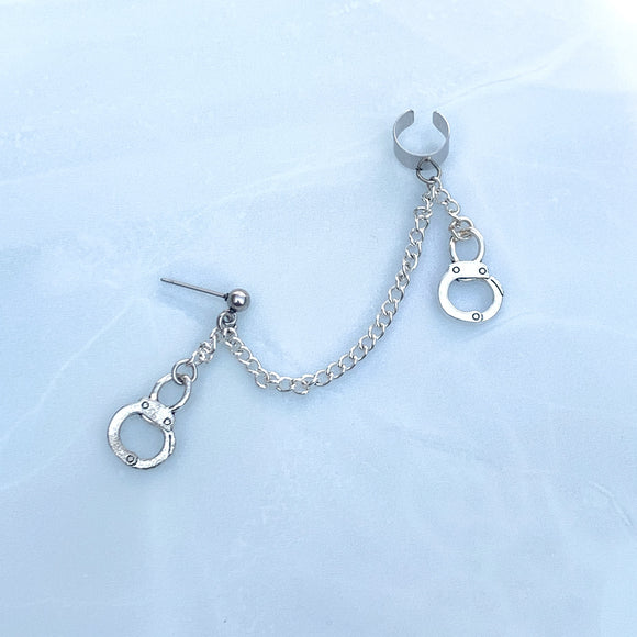 Handcuff Earrings with Cuff