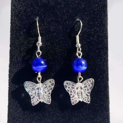 Tamaki's Blue Butterfly Earrings